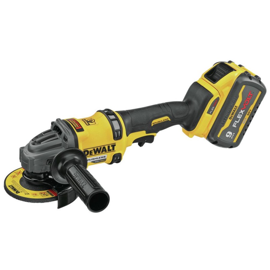 Power Tools * | Dewalt Dcg418X1 Flexvolt 60V Max Brushless Lithium-Ion 4-1/2 In. 6 In. Cordless Grinder Kit With Kickback Brake And (1) 9 Ah Battery