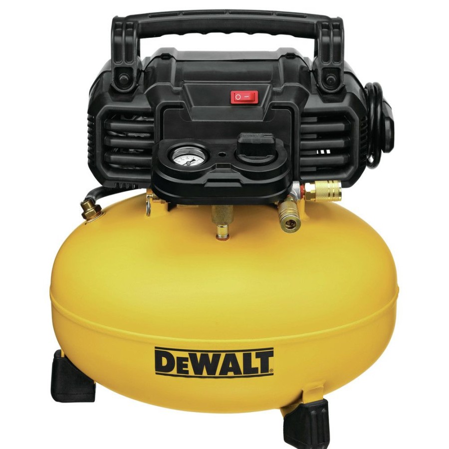 Air Tools And Equipment * | Dewalt Dwfp1Kit 18 Gauge Brad Nailer And 6 Gallon Oil-Free Pancake Air Compressor Combo Kit