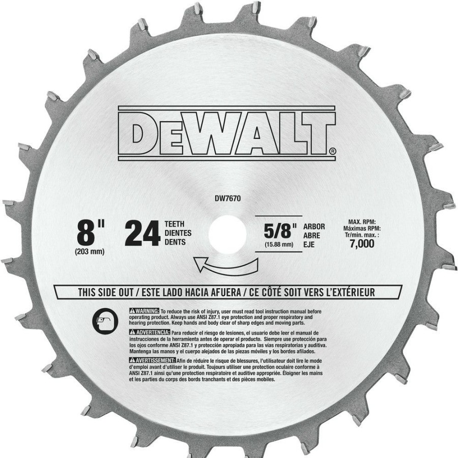 Power Tools * | Dewalt Dw7670 8 In. 24 Tooth Stacked Dado Set