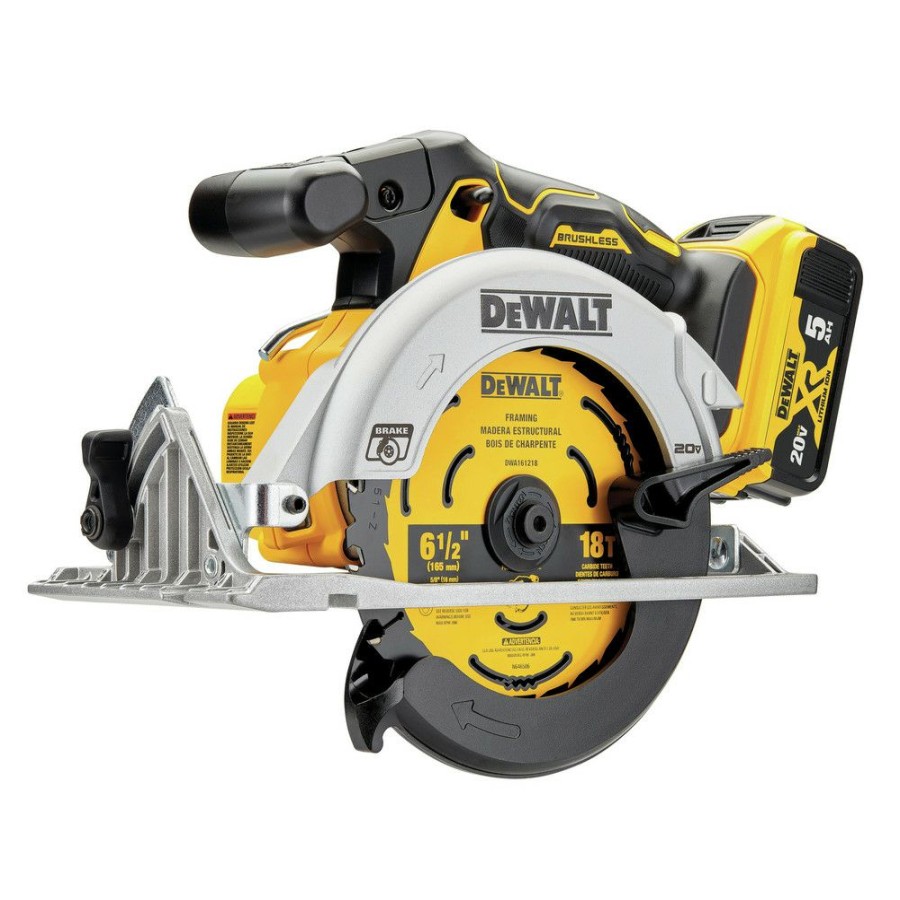 Power Tools * | Dewalt Dcs565P1 20V Max Brushless Lithium-Ion 6-1/2 In. Cordless Circular Saw Kit (5 Ah)