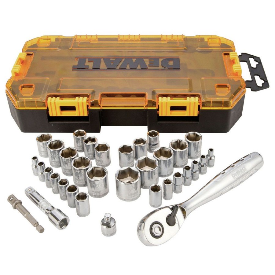 Hand Tools * | Dewalt Dwmt73804 34-Piece 1/4 In. And 3/8 In. Drive Socket Set