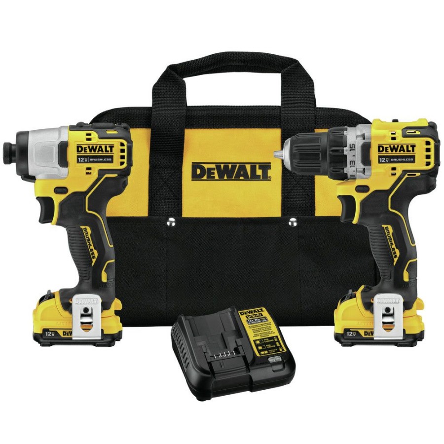 Power Tools * | Dewalt Dck221F2 Xtreme 12V Max Cordless Lithium-Ion Brushless 3/8 In. Drill Driver And 1/4 In. Impact Driver Kit (2 Ah)