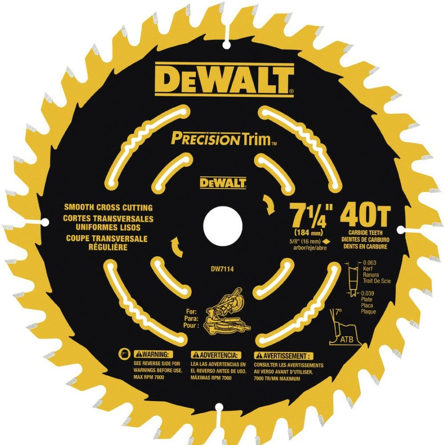 Power Tools * | Dewalt Dw7114Pt 7 1/4 In. 40T Cordless Miter Saw Blade