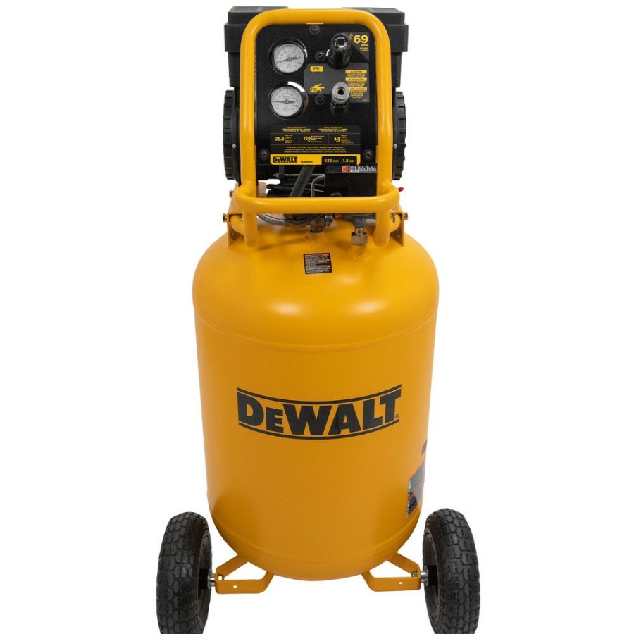 Air Tools And Equipment * | Dewalt Dxcmsac426 1.5 Hp 26 Gallon Vertical 150 Psi Quiet Wheelbarrow Air Compressor