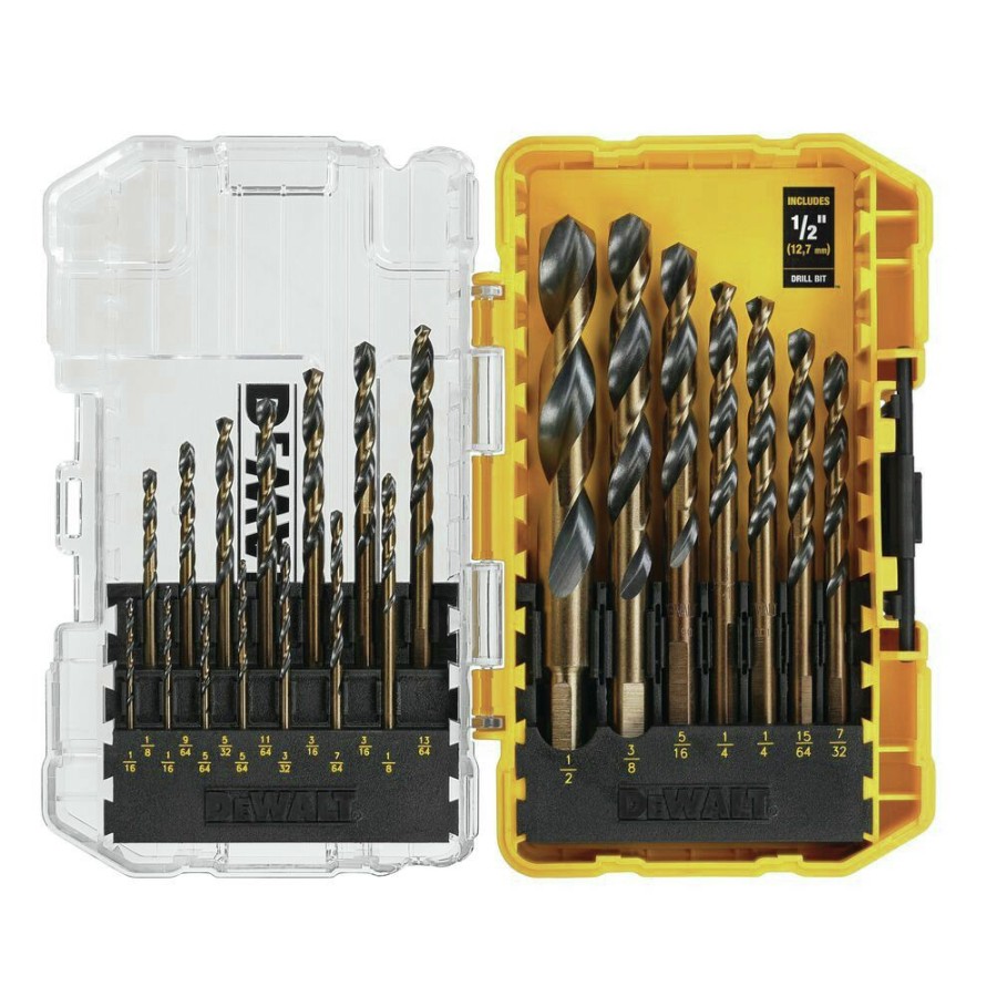 Power Tools * | Dewalt Dwa1181 21-Piece Black And Gold Coated Drill Bit Set